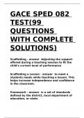 GACE SPED 082 TEST(99 QUESTIONS WITH COMPLETE VERIFIED SOLUTIONS).