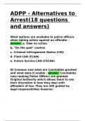 ADPP - Alternatives to Arrest(18 questions and answers)