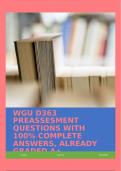 WGU D363 PREASSESMENT QUESTIONS WITH 100% COMPLETE ANSWERS, ALREADY GRADED A+