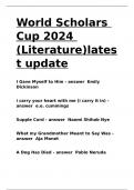 World Scholars Cup 2024 (Literature)latest update