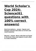 World Scholar-s Cup 2024 Science(61 questions with 100- correct answers).