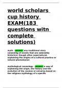 world scholars cup history EXAM(183 questions witn complete solutions).