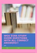 WGU D366 STUDY GUIDE QUESTIONS WITH ALL CORRECT ANSWERS!!