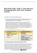   WGU D355 VGM1 TASK 2: Total Rewards Strategy;Benefits 2024 with complete solution