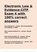 Electronic Law & Evidence-CITP Exam 4 with 100- correct answers.