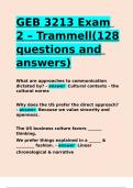 GEB 3213 Exam 2 – Trammell(128 questions and answers).