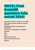 MH701 Final Exam(88 questions fully solved 2024).