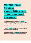 MH701 Final Review exam(206 exam questions and answers)