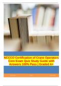 NCCCO Certification of Crane Operators Core Exam Quiz Study Guide with Answers 100% Pass | Graded A+