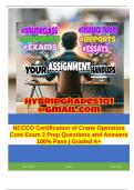 NCCCO Certification of Crane Operators Core Exam 2 Prep Questions and Answers 100% Pass | Graded A+