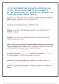 APEA PRE-PREDICTOR NP EXAM LATEST 2023-2024  ACTUAL EXAM 140 QUESTIONS AND CORRECT  DETAILED ANSWERS WITH RATIONALES (VERIFIED  ANSWERS) |ALREADY GRADED A+ 
