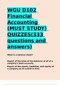 WGU D102 Financial Accounting (MUST STUDY) QUIZZES(333 questions and answers).