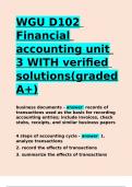 WGU D102 Financial accounting unit 3 WITH verified solutions(graded A+).