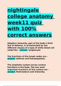 nightingale college anatomy week11 quiz with 100- correct answers.