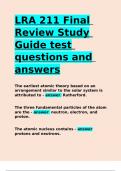 LRA 211 Final Review Study Guide test questions and answers.