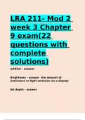 LRA 211- Mod 2 week 3 Chapter 9 exam(22 questions with complete solutions).