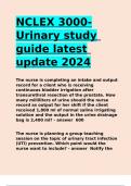 NCLEX 3000-Urinary study guide latest update 2024