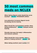 50 most common meds on NCLEX