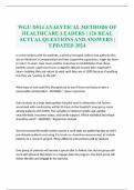 WGU D514 ANALYTICAL METHODS OF HEALTHCARE LEADERS | 126 REAL ACTUAL QUESTIONS AND ANSWERS | UPDATED 2024