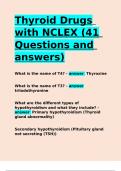 Thyroid Drugs with NCLEX (41 Questions and answers)