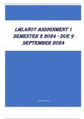 LML4807 Assignment 1 Semester 2 2024 - DUE 9 September 2024