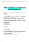 Pediatric Nursing Midterm Exam Questions and Answers 2024 Update.