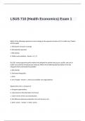 LSUS 710 Health Economics Exam 1 Questions and Answers