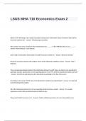 LSUS MHA 710 Economics Exam 2 Questions and Answers