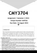 CMY3704 Assignment 1 (ANSWERS) Semester 2 2024 - DISTINCTION GUARANTEED