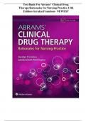 Test Bank For Abrams’ Clinical Drug Therapy Rationales for Nursing Practice 13th Edition Geralyn Frandsen - NEWEST