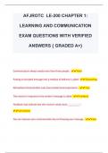 AFJROTC LE-200 CHAPTER 1:  LEARNING AND COMMUNICATION  EXAM QUESTIONS WITH VERIFIED  ANSWERS { GRADED A+} 