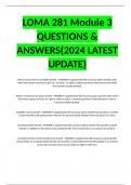 LOMA 281 Module 3 QUESTIONS & ANSWERS(2024 LATEST UPDATE)