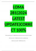 LOMA 281(2024 LATEST UPDATE)CORRECT 100%