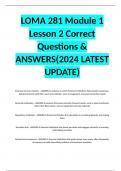 LOMA 281 Module 1 Lesson 2 Correct Questions & ANSWERS(2024 LATEST UPDATE)