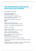 RNA INTERFERENCE AND SIRNAS QUESTIONS AND ANSWERS