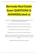 Bermuda Real Estate Exam QUESTIONS & ANSWERS(rated a)