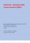 PCHA Test – Questions With Correct Answers (100%)