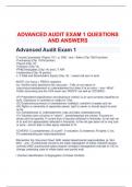 ADVANCED AUDIT EXAM 1 QUESTIONS AND ANSWERS