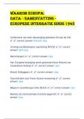 Waarom Europa:  data//samenvatting - Europese Integratie sinds 1945     