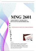 MNG2601 Assignment 1 Semester 2 ( complete answers) due date 04 September 2024