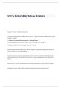 MTTC Secondary Social Studies Exam Questions with Correct Solutions