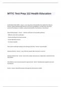 MTTC Test Prep 112 Health Education Exam Questions with Solutions