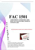 Fac1501 Assignment 1 semester 2 2024quiz to unlock module content (complete answers) distinction get 100%