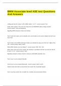 BMW Associate level ASE test Questions And Answers.