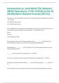 Introduction to Joint Multi-TDL Network (MTN) Operations JT101 (FOUO) (Link-16 US Members Student Course) (20 hrs)   questions and Answers Latest Update Fully Solved 100%