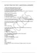 NOTARY PRACTICE TEST 1 QUESTIONS & ANSWERS