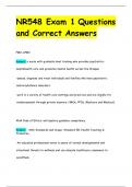 NR548 Exam 1 Questions and Correct Answers.