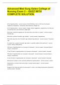 Advanced Med Surg Galen College of Nursing Exam 2 – QUZZ WITH COMPLETE SOLUTION.