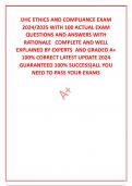 UHC ETHICS AND COMPLIANCE EXAM 2024/2025 WITH 100 ACTUAL EXAM QUESTIONS AND ANSWERS WITH RATIONALE   COMPLETE AND WELL EXPLAINED BY EXPERTS  AND GRADED A+ 100% CORRECT LATEST UPDATE 2024 GUARANTEED 100% SUCCESS[ALL YOU NEED TO PASS YOUR EXAMS