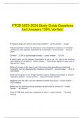     PTCB 2023-2024 Study Guide Questions And Answers 100% Verified.